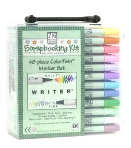 Memory markers, all-around scrapbook markers, fine & medium point (American  Crafts)<br>(5_colors)<br><font