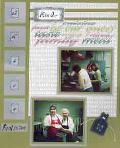 Recipe Scrapbook Layout