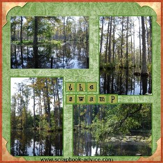 Digital Scrapbook Layout of Cypress Gardens near Charleston SC 