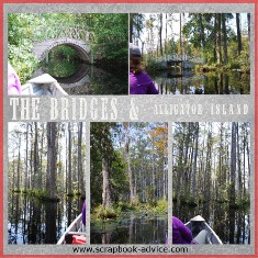 Digital Scrapbook Layout of Cypress Gardens near Charleston SC 