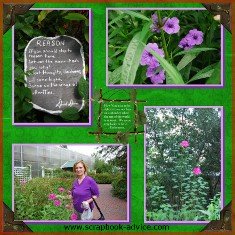 Digital Scrapbook Layout of Cypress Gardens near Charleston SC 